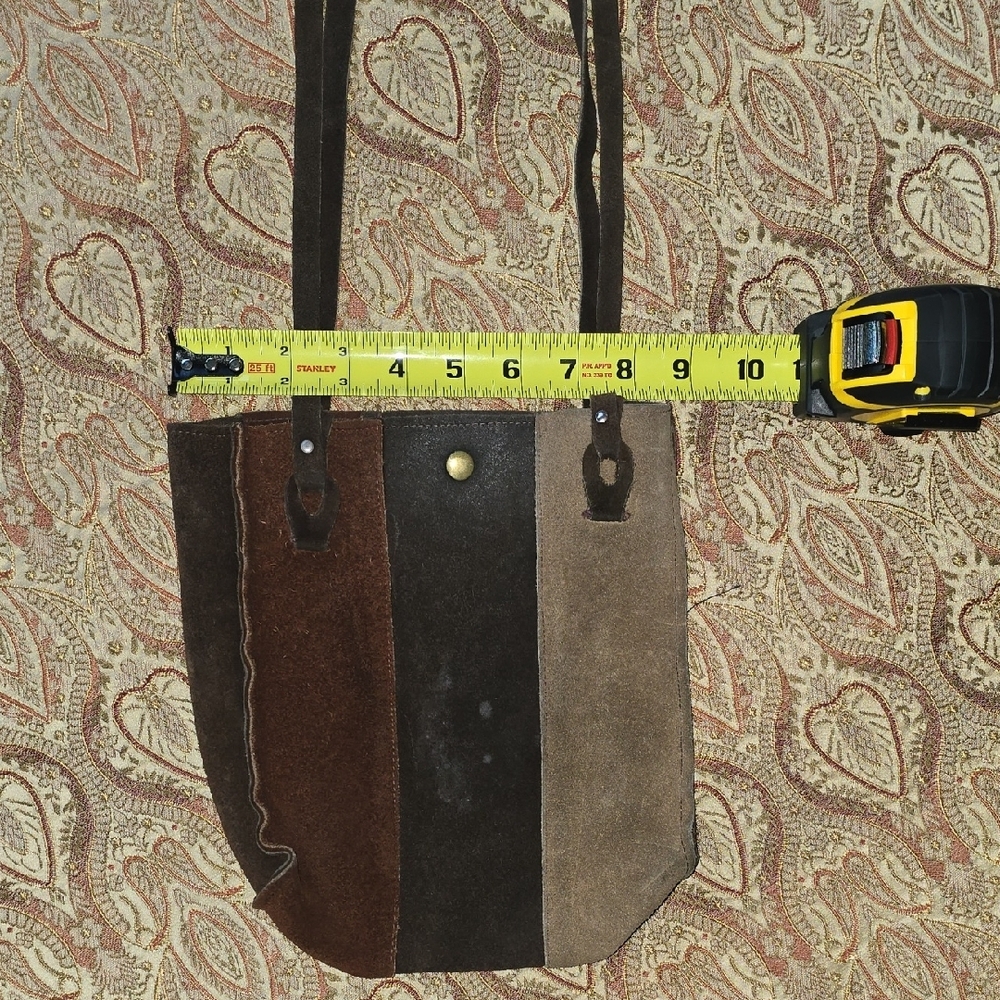 70s Vintage Brown and Tan Women's Shoulder Bags Duo Boho Hippie - Picture 12 of 16